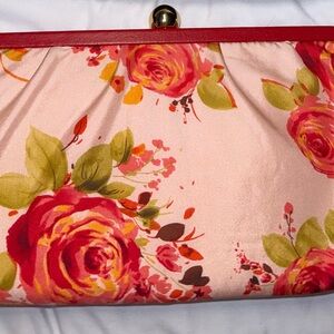 NWT Floral Satin Frame Clutch Evening | Party | Wedding Bag by Banana Republic